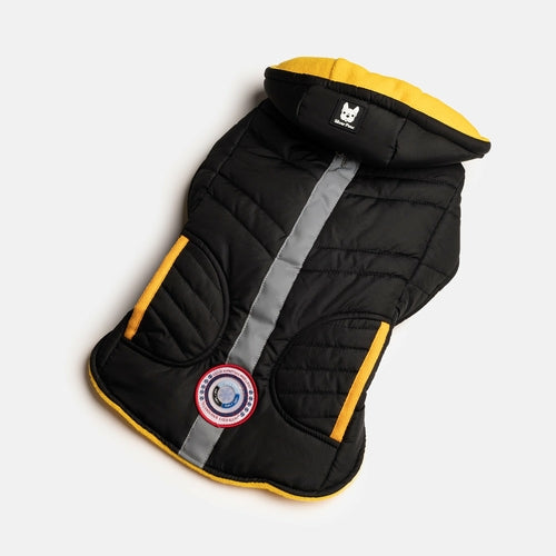 🖤 Jackson Dog Jacket – Black Water-Resistant Coat with Cold Alert™