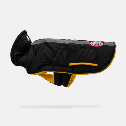 🖤 Jackson Dog Jacket – Black Water-Resistant Coat with Cold Alert™